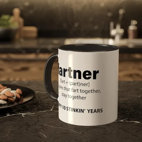 Vista 4 de Taza de 10 aniversario, regalos de boda de 10 aniversario para marido, regalos de boda de aniversario de 10 años para esposa, 10 años de matrimonio
