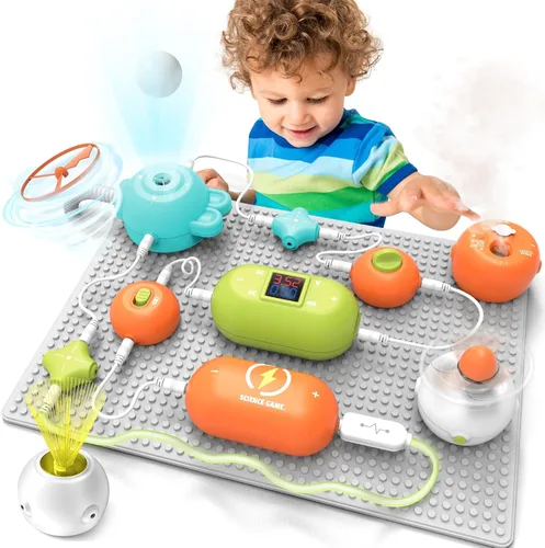 Vista 10 de Kits de ciencia para niños de 8 a 12 años, kit de circuito electrónico de Bloques de construcción de circuitos, kit de placa de circuito, kit