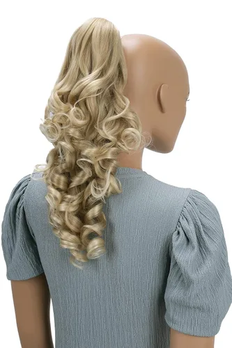 Vista 21 de Prettyshop - Extensión de cola de caballo de 24 pulgadas con clip, larga, voluminosa, ondulada, resistente al calor, color negro H63