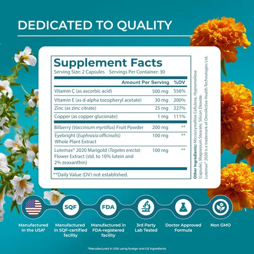 Vista 3 de PUREHEALTH RESEARCH Complete Vision Formula - Suplemento de vitaminas y minerales para los ojos, suplementos de luteína y zeaxantina para hombres