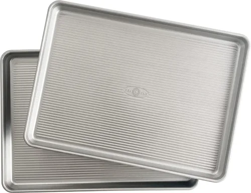 Vista 15 de USA Pan Bakeware - Bandeja antiadherente de media hoja, bandeja para hornear, acero aluminizado, (paquete de 2)