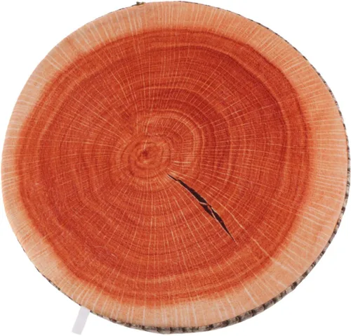 Vista 4 de Cojín de espuma viscoelástica con rodajas de madera en 3D, cojín de tronco, silla de muñeca, cojín de asiento para casa, oficina, árbol Gingko