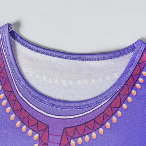 Vista 5 de Wish Asha - Disfraz de cosplay para niños y niñas, vestido de princesa, traje de falda para fiesta de Halloween, talla 3, 4, 5, 6, 7