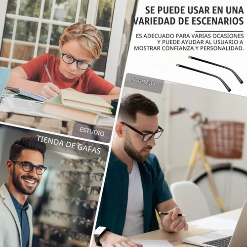 Vista 7 de 1 par de brazos de repuesto para gafas, brazos de marco de plástico TR90, dientes planos, dientes dobles y destornillador multifuncional 3 en 1