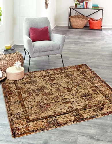 Vista 24 de Unique Loom Saturn Collection - Alfombra rectangular de iones (2 pies 2 pulgadas x 3 pies 1 pulgada, color beige crema/negro)