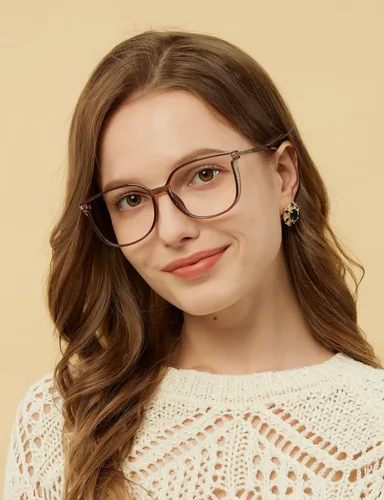 Vista 4 de GUDVUE - Gafas de luz azul para mujer/mujer con purpurina de ojo de gato Champagne Pro