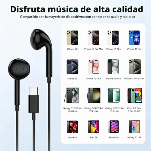 Vista 5 de [Apple MFi Certified] USB C Headphones for iPhone 17 16 15 Pro Max 2 Pack