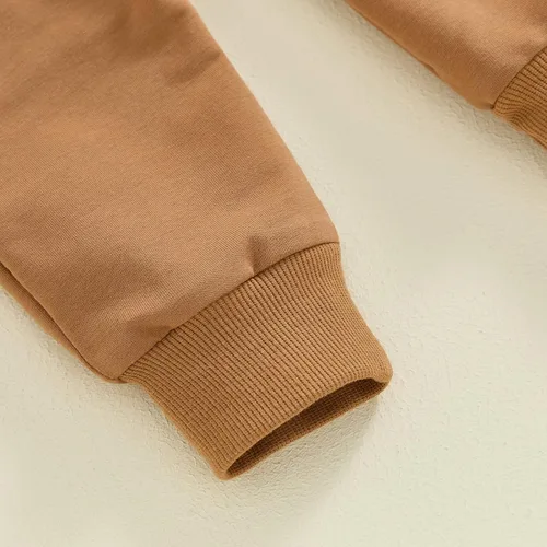 Vista 12 de Conjunto de 2 piezas de sudadera con estampado de letras y cuello redondo para bebé niño