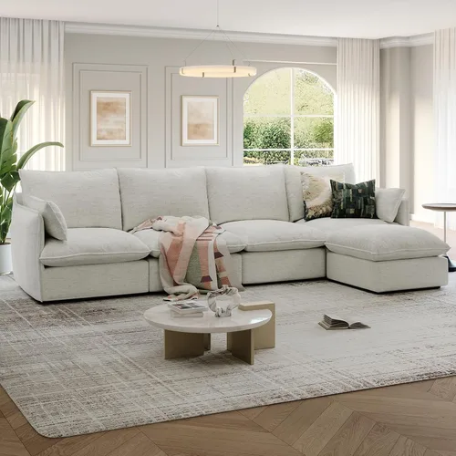 Vista 44 de Sofás modulares de 69.2 pulgadas para sala de estar, respaldo alto impermeable, sofá modular con relleno de plumón, sofá biplaza convertible