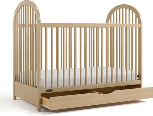 Vista 23 de Graco Cuna convertible Olivia (avena helada) – Certificado GREENGUARD Gold, 100% madera maciza, se adapta a colchón de cuna estándar, cuna de bebé