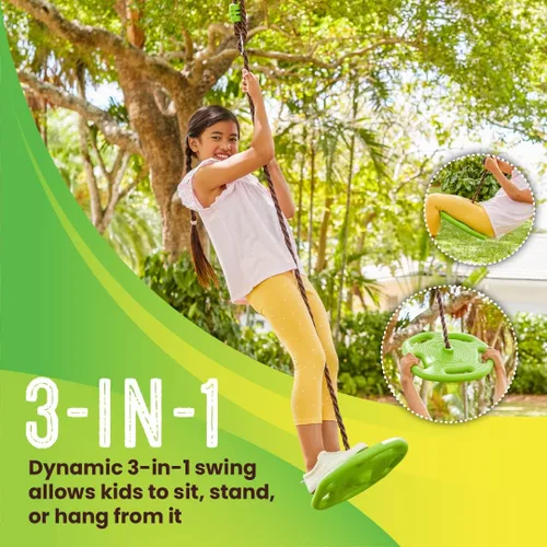 Vista 3 de Swurfer Columpio de árbol de discoteca – Juegos de columpios para patio trasero, columpio al aire libre, columpio al aire libre para niños, fácil