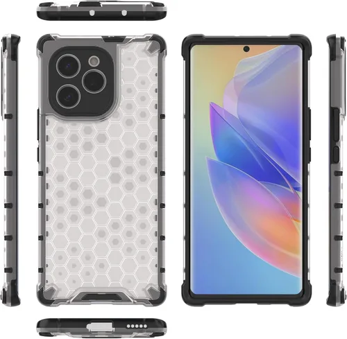 Vista 172 de Pzwoxukhov Funda compatible con Huawei Nova 3i, compatible con Huawei P Smart+ 2018 Honeycomb Anti-Drop Shock-Absorbing Case Negro