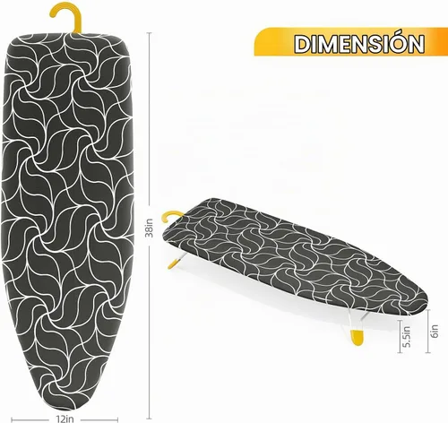 Vista 8 de Tabla de planchar pequeña de 12 x 38 pulgadas, tabla de planchar pequeña con base de metal de malla, mini tablas de planchar de mesa que ahorran