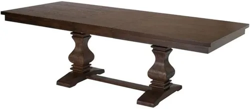 Vista 3 de Juego de comedor de 9 piezas de nogal y beige de la mejor calidad