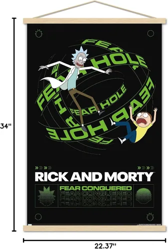 Vista 7 de Trends International Rick And Morty - Póster de pared con agujero del miedo, 22.37 x 34.00 pulgadas, paquete de impresión premium y colgador