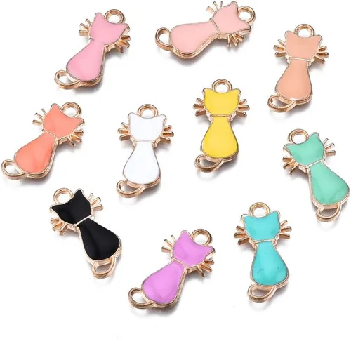 Vista 13 de DanLingJewelry Dijes esmaltados de formas surtidas para hacer pulseras, collares, joyas, Metal