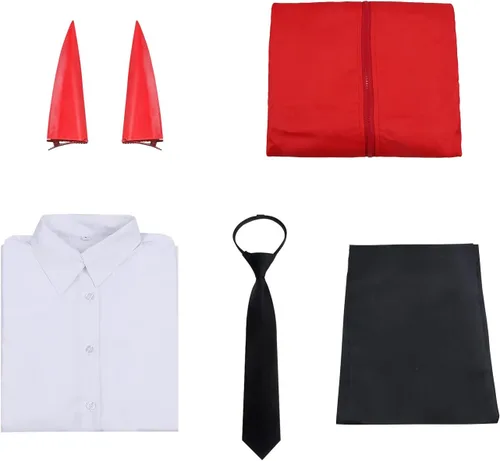 Vista 6 de Disfraz de hombre de motosierra Makima Reze Power para cosplay, uniforme para mujeres y niñas, camisa de anime de Halloween, pantalones, chaqueta