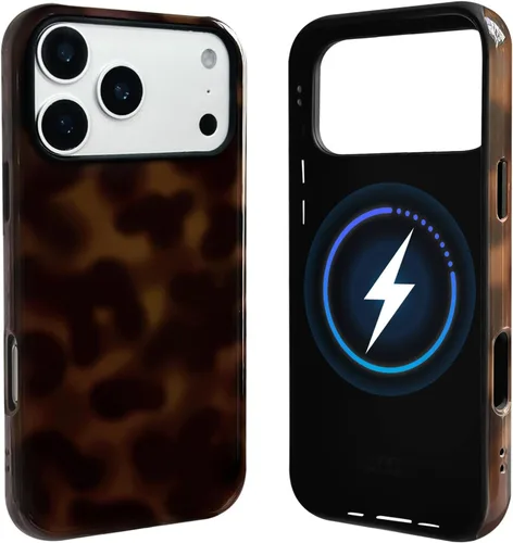 Vista 69 de NITITOP Funda magnética compatible con iPhone 11, compatible con MagSafe lindo diseño estético de leopardo ámbar tortuga para mujeres, hombres