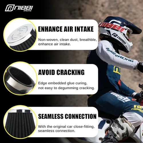 Vista 3 de NIBBI Filtro de aire, filtro de aire de 1.654 pulgadas, para motocross y cuatrimoto
