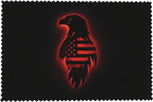 Vista 8 de Rectangular Placemats Set of 4, Heat Resistant Black Eagle Printed Kitchen Dining Table Mats