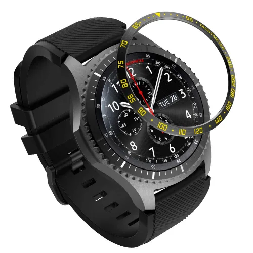 Vista 13 de AISPORTS Anillo de bisel compatible con Samsung Galaxy Watch 1.811 in bisel Loop cubierta adhesiva anti arañazos acero inoxidable bisel de metal