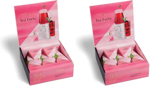 Vista 20 de Tea Forte Tea Over Ice Blue Mint Nectar - Mezcla Premium de té helado de hierbas orgánicas sin cafeína, 5 bolsas de té con infusor piramidal hechas