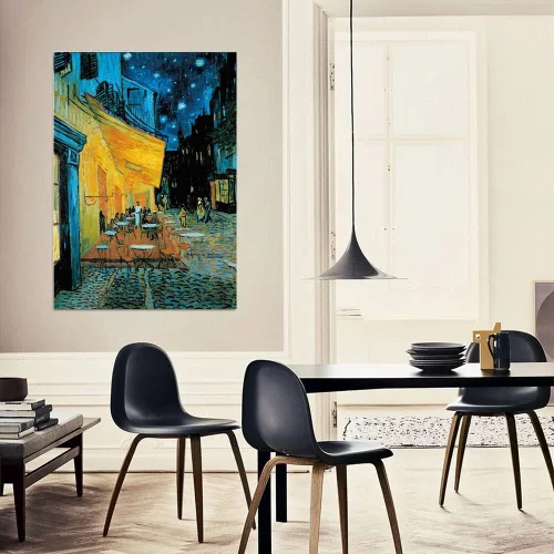 Vista 2 de Anguis Rompecabezas de 1000 Piezas para Adultos - Terraza del Café por la Noche de Vincent Van Gogh - 27.56 x 19.69 Pulgadas - Lino Premium, Cartón