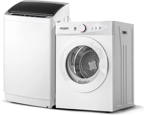 Vista 13 de ROVSUN Secadora de Ropa Portátil de 1.5 Pies Cúbicos y Lavadora Completamente Automática de 17.6 Libras, Juego Combinado de Lavadora y Secadora