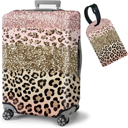 Vista 14 de FUYOCWE Fundas de equipaje para maleta, aprobadas por la TSA, protector elástico lavable para maleta, se adapta a accesorios de viaje de 19 a 32