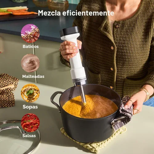 Vista 5 de KitchenAid Batidora de mano inalámbrica Go con accesorios, batería incluida