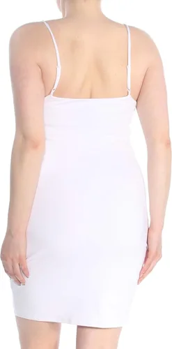 Vista 2 de GUESS Vestido ajustado acampanado de la selva para mujer, Blanco brillante