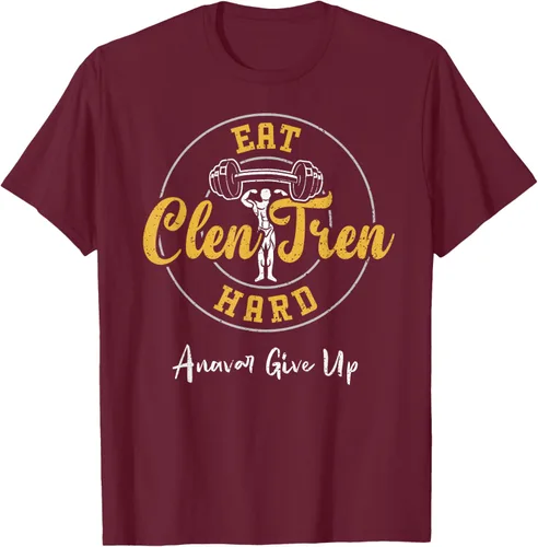 Vista 15 de Culturismo: Comer Clen Tren Hard Anavar Give Up - Camiseta de gimnasio, Negro