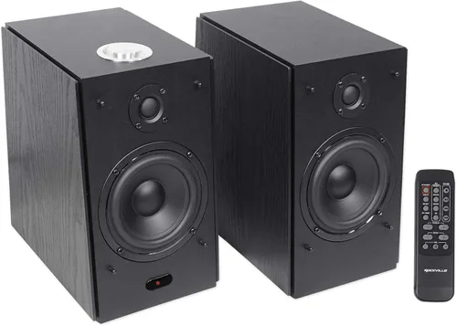 Vista 2 de Rockville (2) HD5B 5" 150w RMS Powered Bluetooth Librería Altavoces de cine en casa