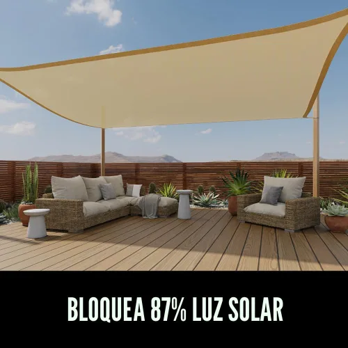 Vista 3 de GORILLA GRIP - Toldo parasol resistente, protección UV, resistente a la decoloración, desgarros y óxido, rectangular, con bordes curvos que bloquean