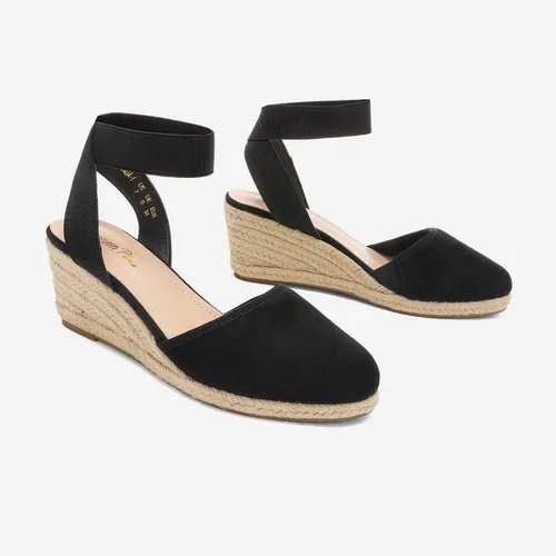 Vista 3 de DREAM PAIRS - Sandalias de cuña con correa elástica en el tobillo, para mujer