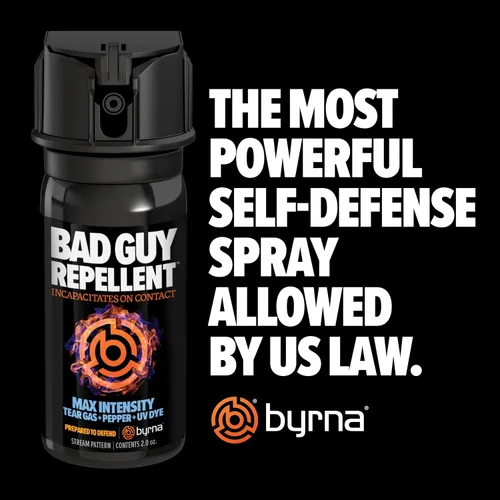Vista 4 de Byrna BGR MAX Spray de Pimienta + Gas Lacrimógeno Máximo Poder de Detención Tecnología de Marcado UV con Rastreador de Agresores Spray