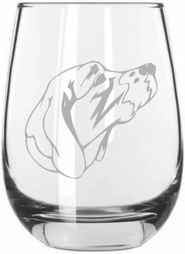 Vista 489 de Shar Pei (chino) - Vaso de vino sin tallo grabado para perro, 15.25 onzas