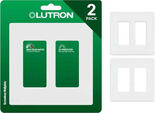 Vista 19 de Lutron Claro - Placa de cubierta para interruptor de luz, placa de pared de 2 posiciones, para interruptores de luz decorativos, cubierta