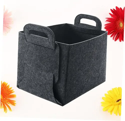 Vista 3 de Cesta organizadora de fieltro resistente, cesta de almacenamiento plegable para juguetes, libros, ropa, lavandería, tamaño mediano