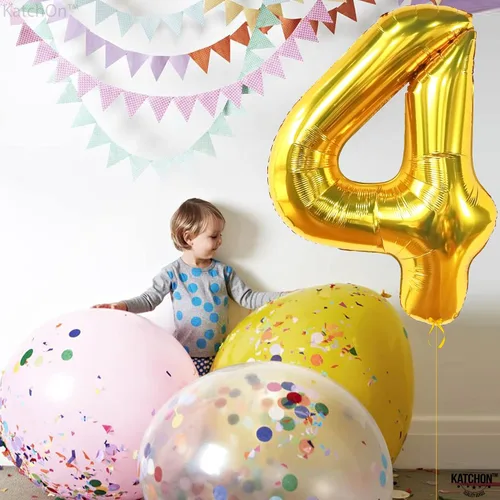 Vista 1092 de KatchOn Globo negro del número 1 de 40 pulgadas, globo de feliz cumpleaños Large Mylar Number One Balloon for 1st Birthday Decorations, Foil