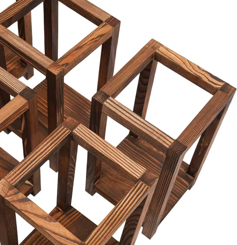 Vista 7 de 12 piezas de centro de mesa de madera para decoración de mesa de boda rústica, decoración de granja, regalo de boda de granero de campo (marrón)