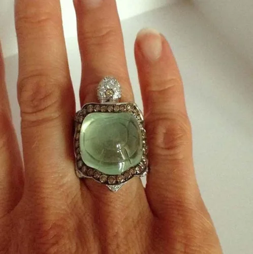 Vista 2 de Awmnjtmgpw - Anillo de plata de ley 925 con diseño innovador de tortuga pequeña diseño de ola de playa para vacaciones joyería preciosa talla 5-11