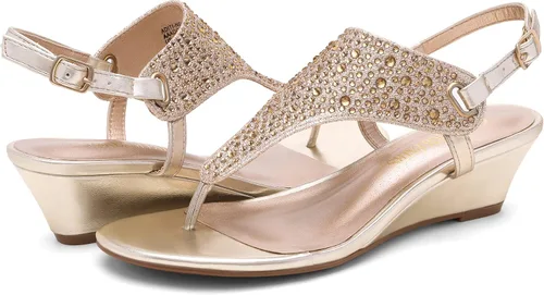 Vista 2 de DREAM PAIRS Sandalias Aditi de vestir de cuña baja para mujer.