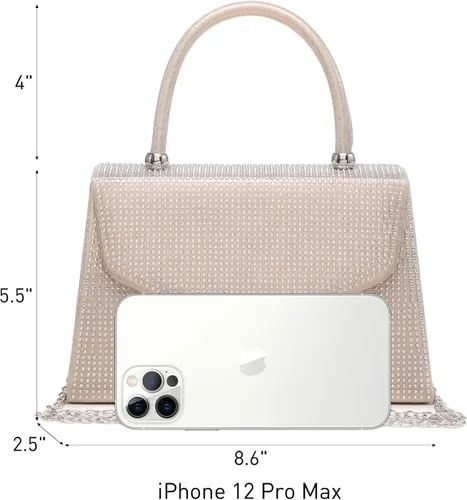 Vista 4 de Dasein Bolso de noche para mujer, embragues de fiesta, bolsos de boda, cóctel, baile de graduación, bolsos con purpurina esmerilada