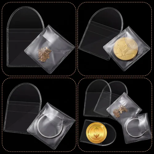 Vista 6 de Eaasty Fundas de plástico para monedas, 150 piezas, soporte transparente