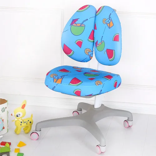 Vista 11 de Funda elástica para silla de escritorio para niños, silla de estudio para niños con respaldo hueco, funda para silla de computadora, funda giratoria