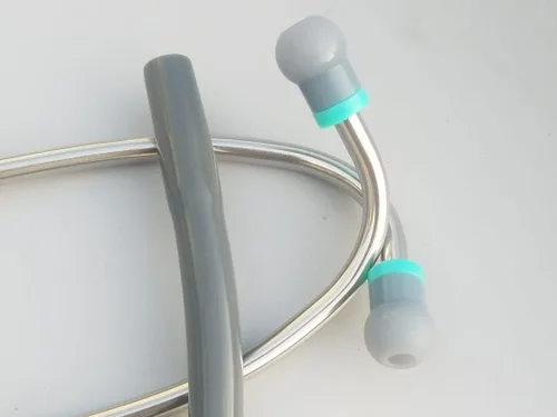 Vista 2 de Tubos compatibles con Littmann (r) Master Cardiology (r) y Cardiology III (r) Estetoscopio TUBING - 0.276 in Binaurals T7 Gris