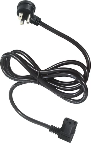 Vista 2 de Cable de alimentación universal para computadora, 6 pies/5.9 ft, NEMA 5-15P, enchufe plano a IEC 60320 C13, conector tipo ángulo izquierdo, cable