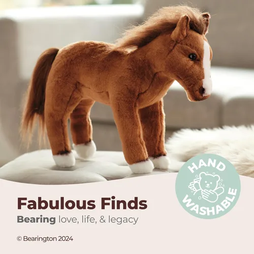 Vista 3 de Bearington Collection Blaze - Caballo de peluche marrón de 13.5 pulgadas, peluche de caballo