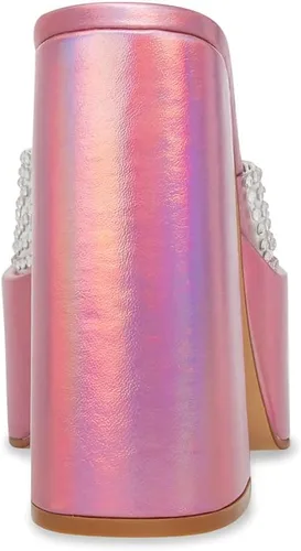 Vista 5 de Steve Madden Sandalias de plataforma con adornos de rubí para mujer